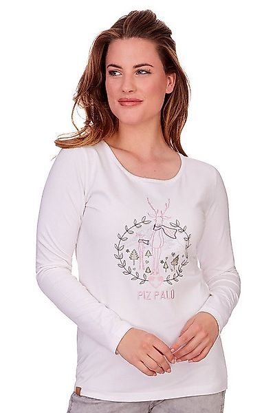Piz Palü Trachtenshirt Longsleeve Damen - GERACH - burgund, offweiß günstig online kaufen