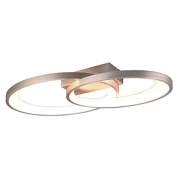 Reality Leuchten LED Deckenleuchte MALAGA, Nickelfarben, günstig online kaufen