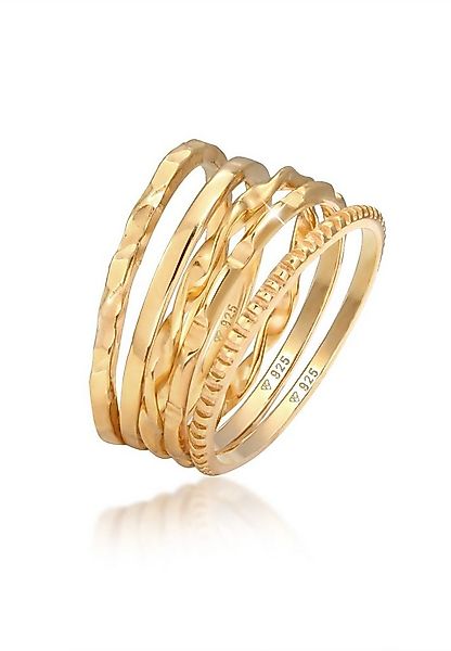 Elli Ring-Set Stapelringe Stacking Basic 5er Set 925 Silber, Ring Set günstig online kaufen