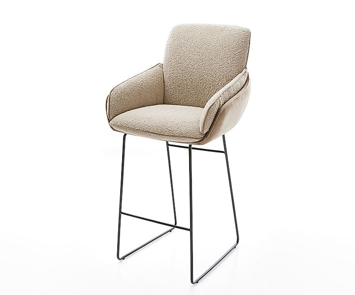 Barstuhl Luan-Flex Materialmix Schlamm Kufengestell Metall günstig online kaufen