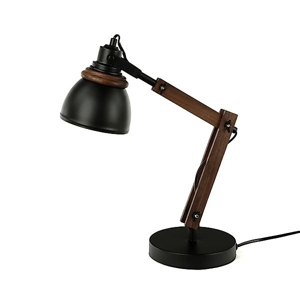 EASYLIGHT Schreibtischlampe Metall Holz 52 cm Hoch Verstellbar E14 Retro In günstig online kaufen