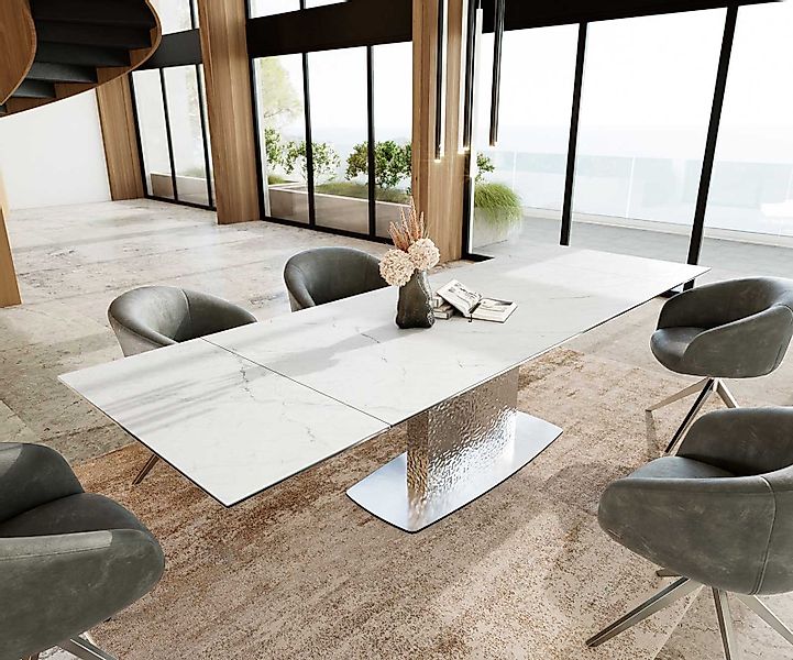 DELIFE Esstisch Edge, Keramik Laminam®Statuarietto Weiß günstig online kaufen