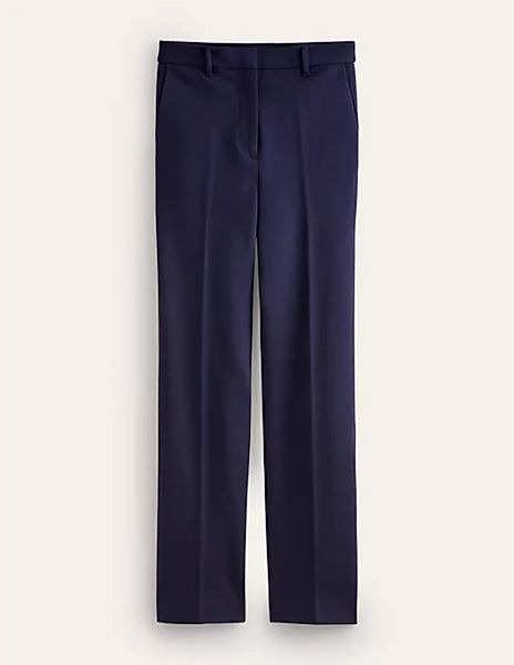 Jersey-Hose mit geradem Bein Damen Boden, Marineblau günstig online kaufen