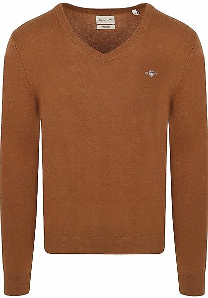 Gant Pullover V-Ausschnitt Wool Blend Camel - Größe 3XL günstig online kaufen