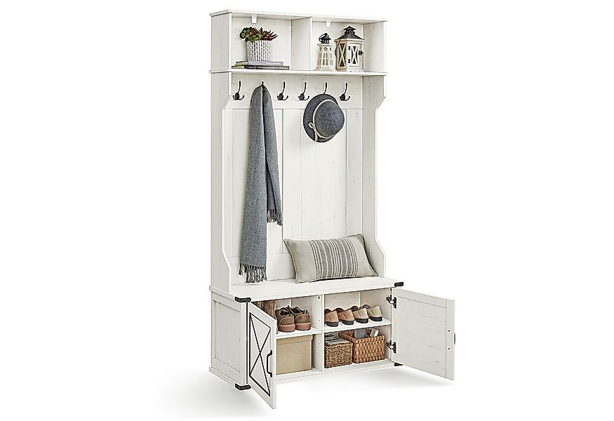 VASAGLE Garderobenständer Garderobe, Garderobenständer mit Schuhbank, Schuh günstig online kaufen