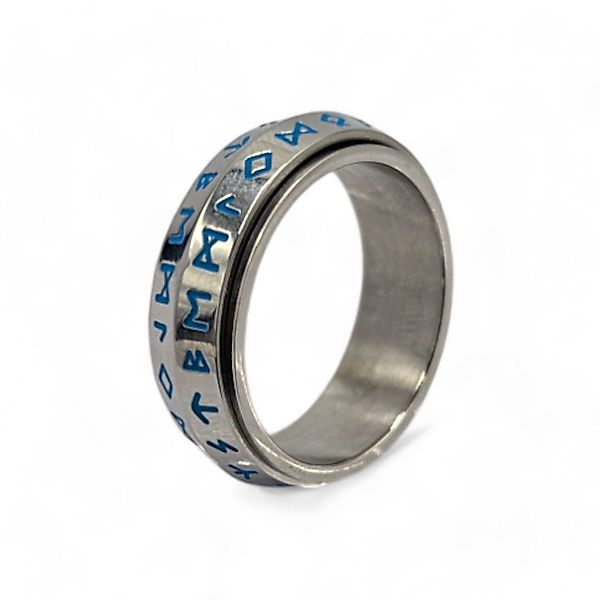 Eyecatcher Fingerring Drehbarer Edelstahlring mit leuchtenden günstig online kaufen