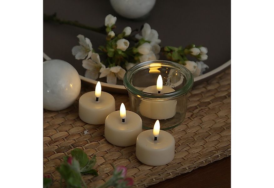 Deluxe Homeart LED-Kerze LED Mini Teelichter Mia flackernd mit Batterien D: günstig online kaufen