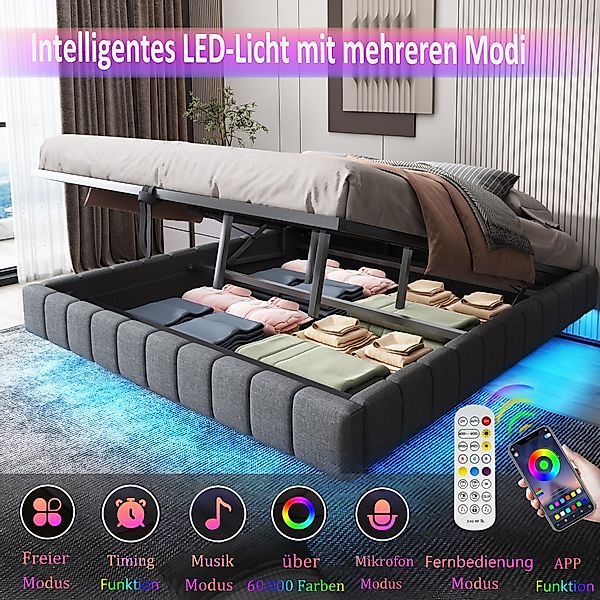 REDOM Polsterbett Funktionsbett,Kinderbett,Jugendbett (Schwebebett mit Stau günstig online kaufen