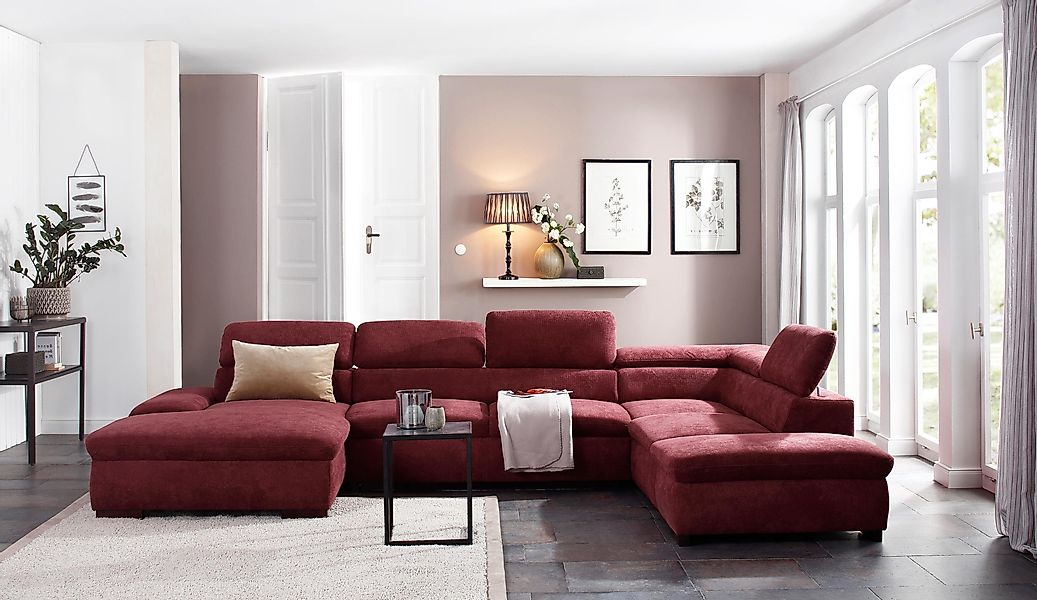 Home affaire Wohnlandschaft Alberto U-Form, mit günstig online kaufen
