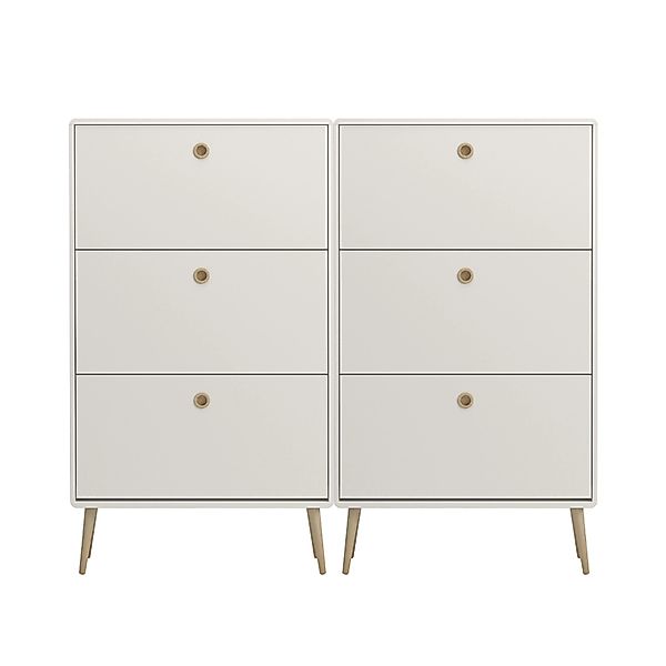 ebuy24 Softline Schuhschrank 6 Klaptüren Weiß günstig online kaufen