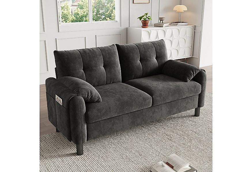i@home 2-Sitzer Polstersofa, bequemes Sofa aus Chenille Stoff mit dicken Ki günstig online kaufen