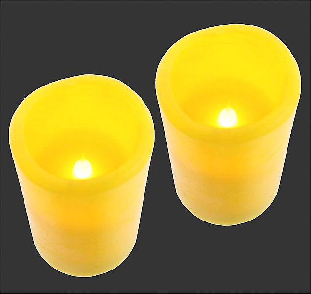 I.GE.A. LED-Kerze "LED-Kerzen Flackernd Warmweiß 2er Set Stumpenkerze Deko günstig online kaufen