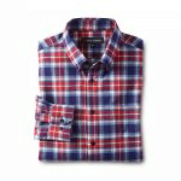 Baumwoll-Flanellhemd, blau-rot günstig online kaufen