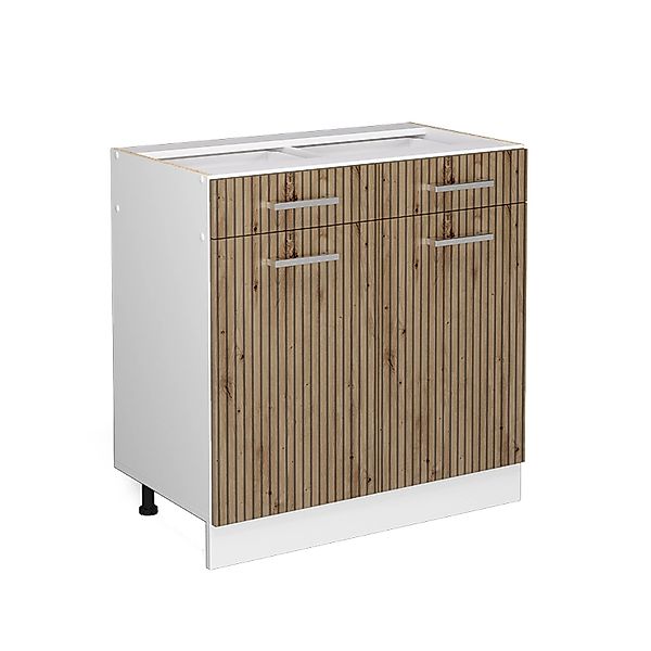 Vicco Küchenunterschrank R-Line Artisan-Eiche/Weiß 80 cm ohne Arbeitsplatte günstig online kaufen