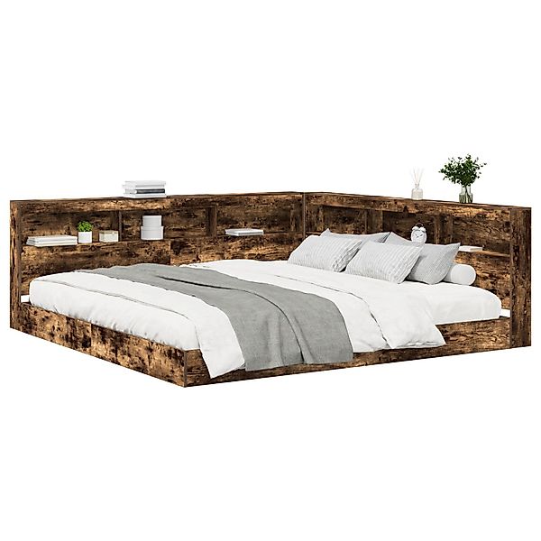 vidaXL Bett Bücherregalbett Raucheneiche 180x200 cm günstig online kaufen