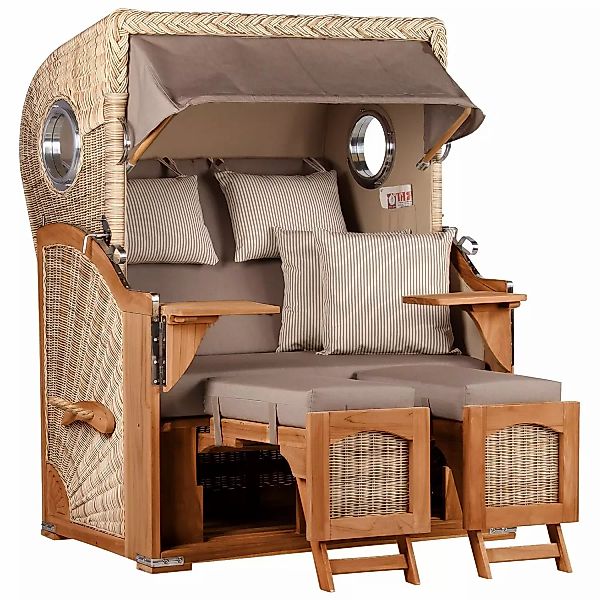 Strandkorb Rantum Teak PE shell Dessin 534 günstig online kaufen