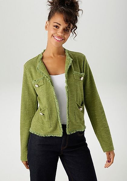 Aniston CASUAL Kurzjacke aus meliertem Bouclé-Jacquard günstig online kaufen
