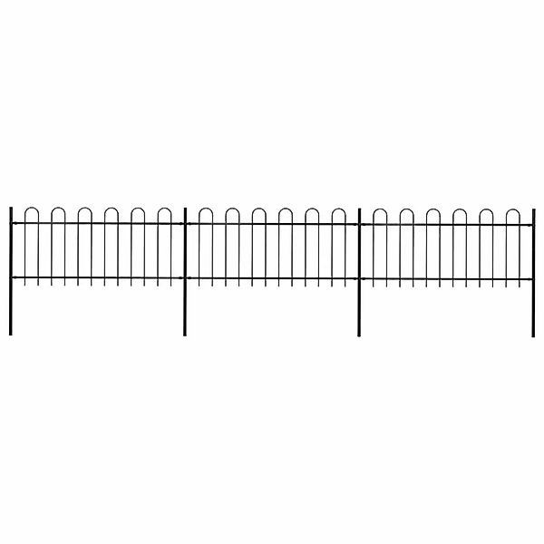 vidaXL Gartenzaun mit Rundbogen Stahl 537 x 80 cm Schwarz 277649 günstig online kaufen