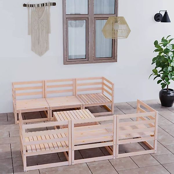 7-tlg. Garten-lounge-set Massivholz Kiefer günstig online kaufen