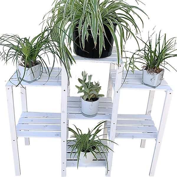 Melko Blumenständer Blumenpodest Blumenregal Blumentreppe Holz günstig online kaufen