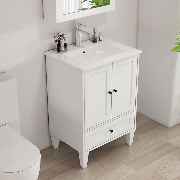 welltime Waschtisch "Amsterdam" Badmöbel inkl. Keramikwaschbecken, in versc günstig online kaufen