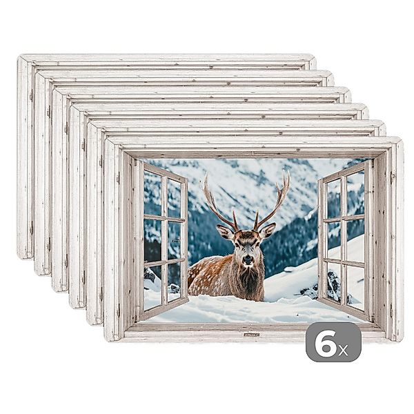 MuchoWow Platzset Hirsche - Winterlandschaft - günstig online kaufen