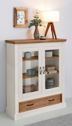 Home affaire Vitrine "Selma Highboard" aus massivem Kiefernholz, mit Griffe günstig online kaufen