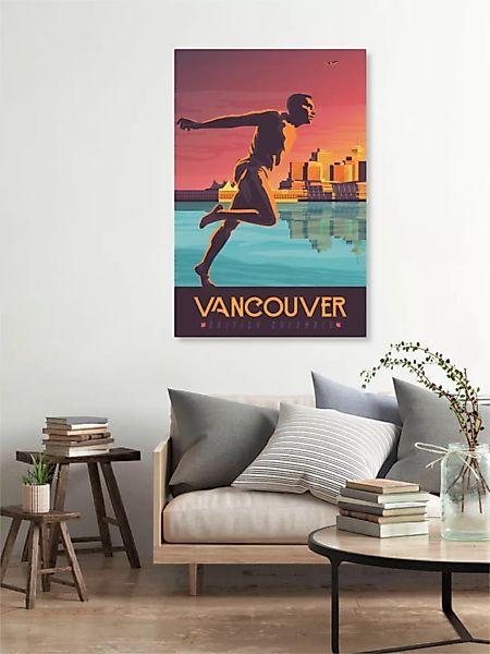 Poster / Leinwandbild - Vancouver Vintage Travel Wandbild günstig online kaufen