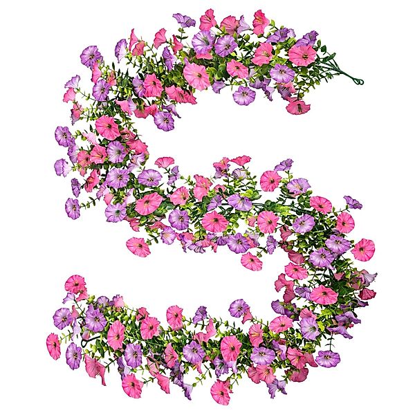 Kunstblumenstrauß 2 Stück Künstliche Hängepflanze Petunien günstig online kaufen