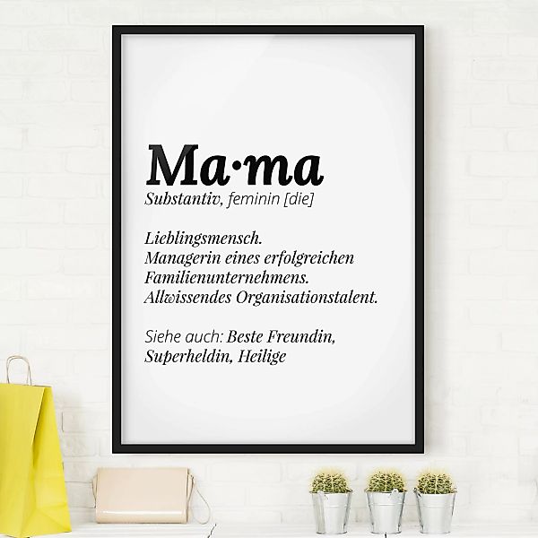 Bild mit Rahmen Spruch - Hochformat Die Definition von Mama günstig online kaufen