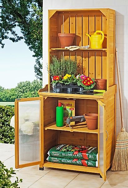 metra-direkt Gartentisch Gartenschrank mit Regalaufsatz - günstig online kaufen