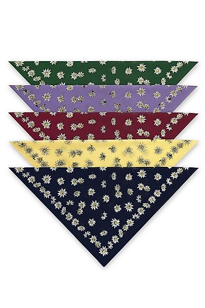 Luise Steiner Halstuch Trachtentuch - ALPENBLUME - bordeaux, flieder, gelb, günstig online kaufen