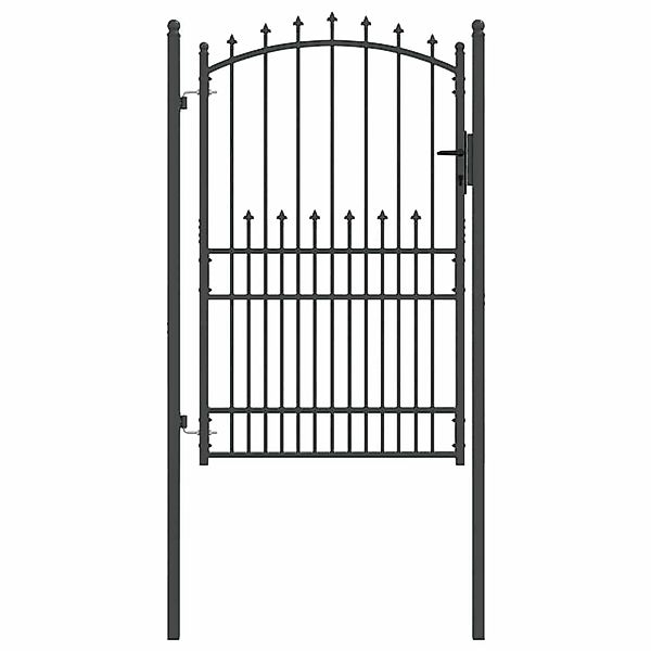 vidaXL Zauntor mit Spitzen Grau 200 x 100 cm Pulverbeschichteter Stahl 4200 günstig online kaufen