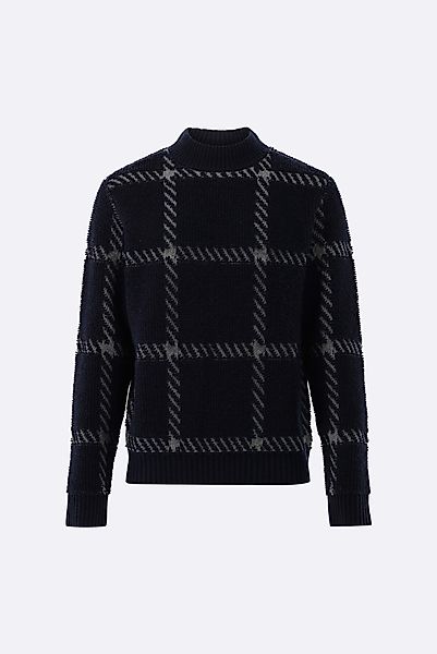 Stehkragenpullover mit Jacquard-Karomuster günstig online kaufen