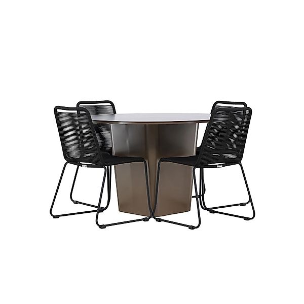 ebuy24 SantaFeLindos1 Gartenset 1 Esstisch 4 Stühle Braun Tisch cm H75xB120 günstig online kaufen