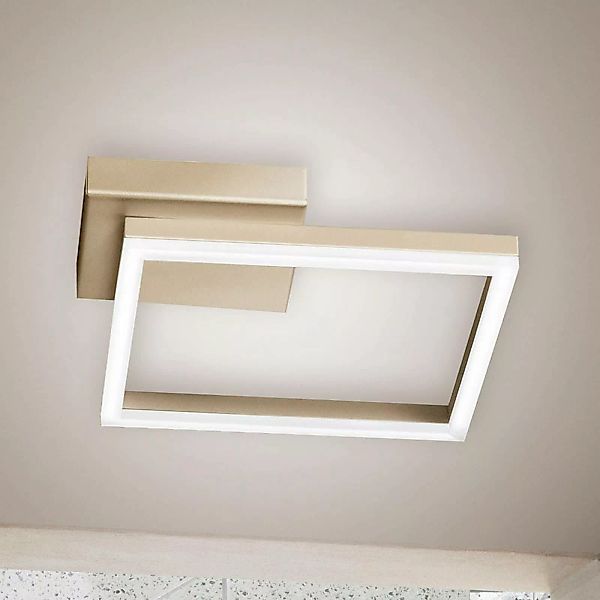 LED-Deckenleuchte Bard, 27x27cm, Mattgold-Finish günstig online kaufen