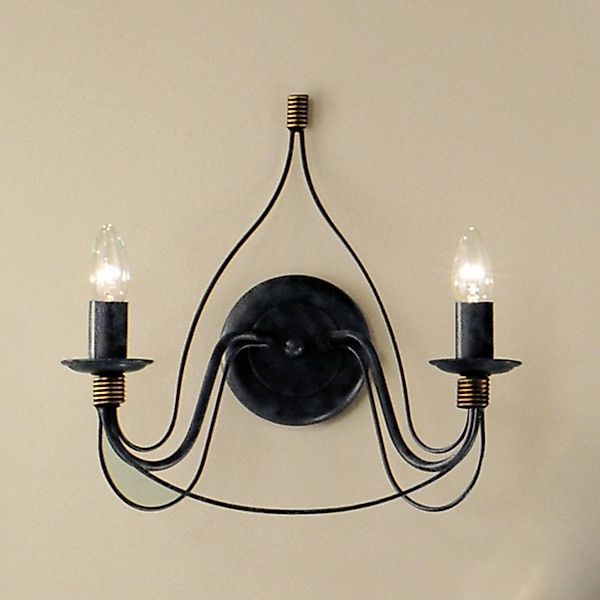 Wandlampe Filo, 2-flammig, blauschwarz, Metall, 35 cm breit günstig online kaufen