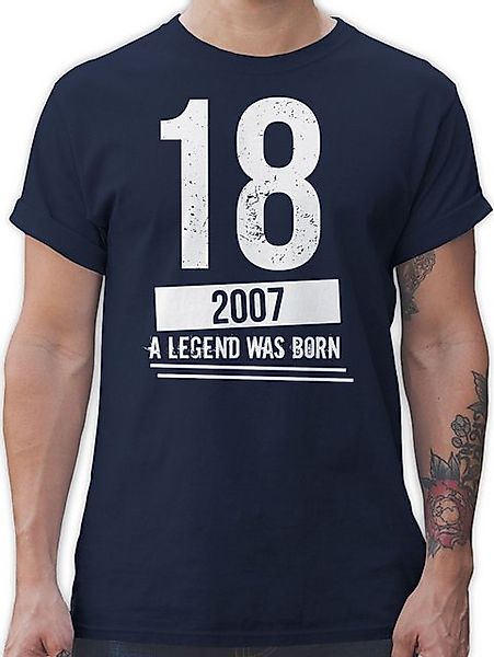 Shirtracer T-Shirt Achtzehnter Geburtstag 2007 18. Geburtstag günstig online kaufen