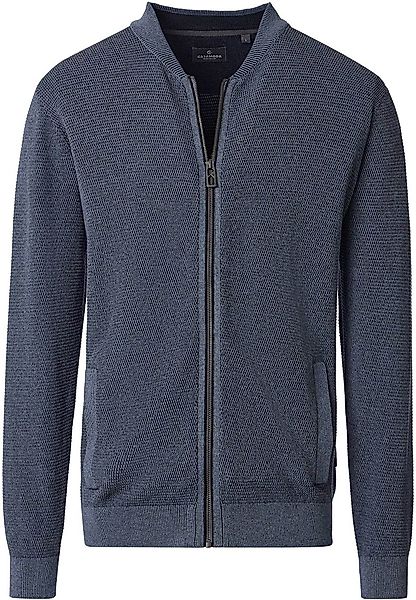 Casa Moda Strickjacke Zip Structure Dunkelblau - Größe 3XL günstig online kaufen