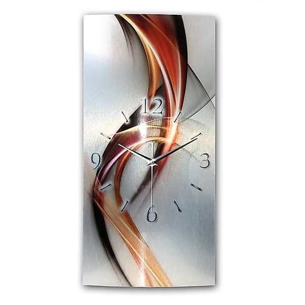 Kreative Feder Funkwanduhr 3D Design-Wanduhr "Abstrakt Silber" aus gebürste günstig online kaufen