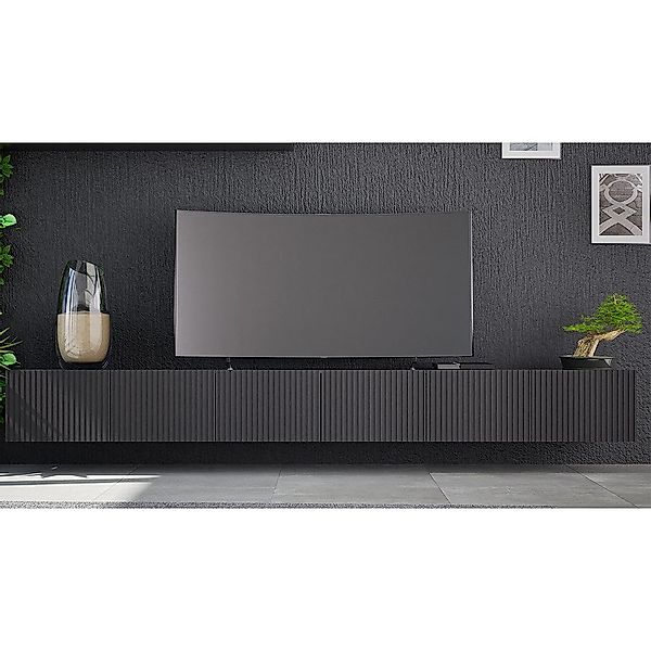 Lomadox Lowboard KEMPTEN-132, in schwarz matt, günstig online kaufen