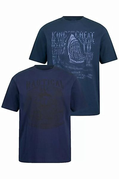 JP1880 T-Shirt T-Shirts 2er-Pack Halbarm Shark Print Rundhals günstig online kaufen