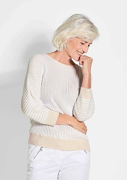 GOLDNER Strickpullover Baumwollmix mit Fledermausärmeln und günstig online kaufen