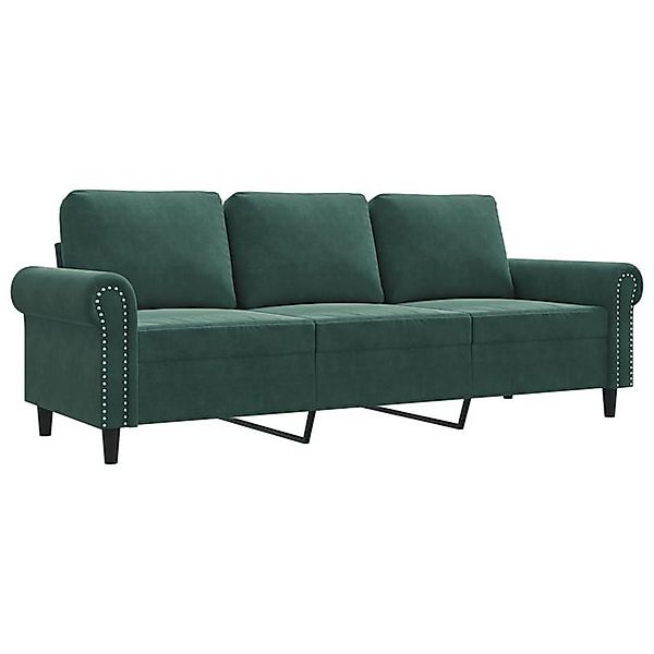 vidaXL Sofa, 3-Sitzer-Sofa Dunkelgrün 180 cm Samt günstig online kaufen