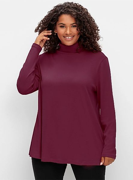 Sheego Langarmshirt "Rollkragen-Shirt" 1 Stk. tlg. günstig online kaufen