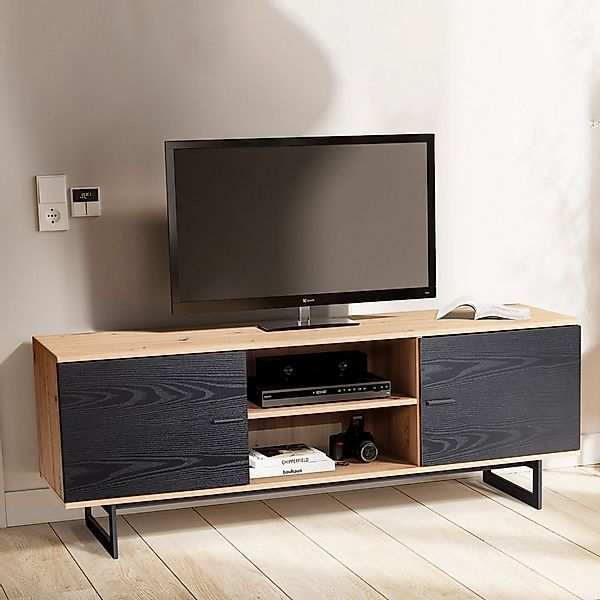FINEBUY Lowboard FB56085 TV Schrank 150 cm Fernsehkommode Fernsehschrank Ei günstig online kaufen