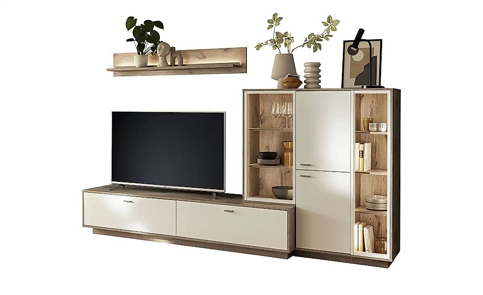 uno Wohnkombination  Santerno ¦ holzfarben ¦ Maße (cm): B: 287 H: 180 T: 50 günstig online kaufen