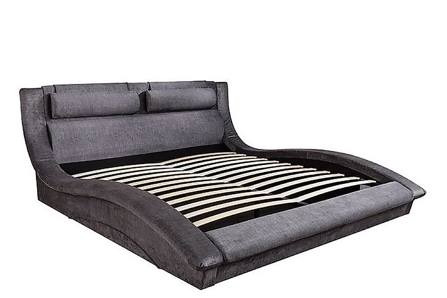 riess-ambiente Polsterbett SWING 160x200cm grau Samt · Doppelbett in geschw günstig online kaufen