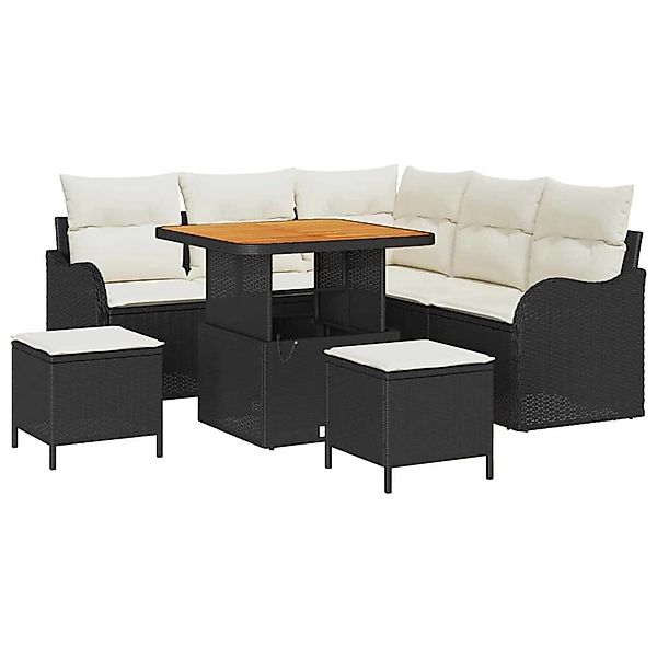 vidaXL Garten-Sofa-Set 8-Tlg Schwarz Poly Rattan 3362260 günstig online kaufen