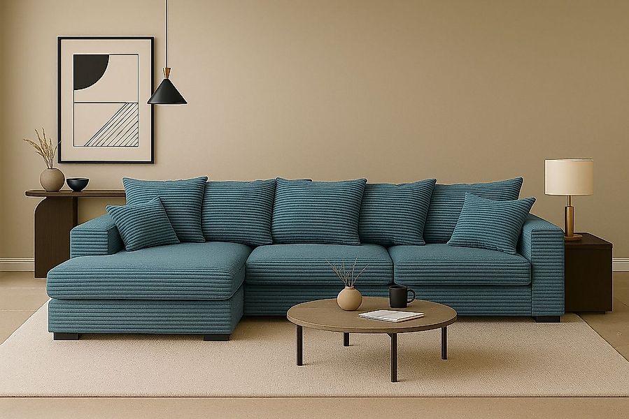 Kaiser Möbel Ecksofa Sofa L-form, Couch L-form Gabon stoff Zoom Ottomane günstig online kaufen